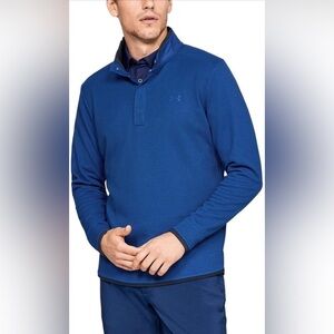 NEW! Under Armour Golf Loose Coldgear Storm Pullover Snap Button Blue SZ XL